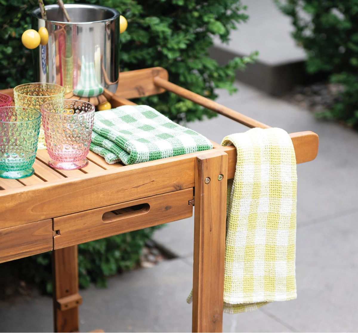 Felix Acacia Wood Tiered Bar Cart