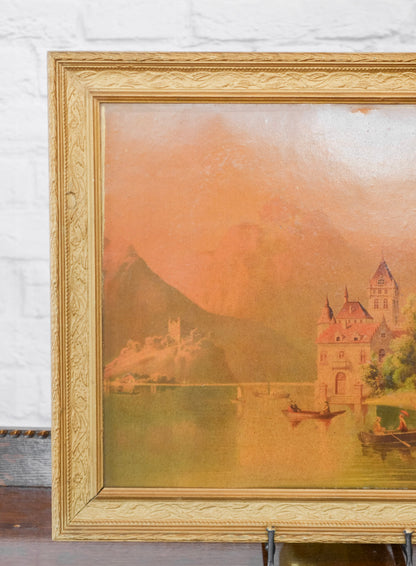 Large Framed European Oil Print