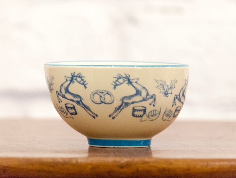 Holiday Pattern Stoneware Bowl