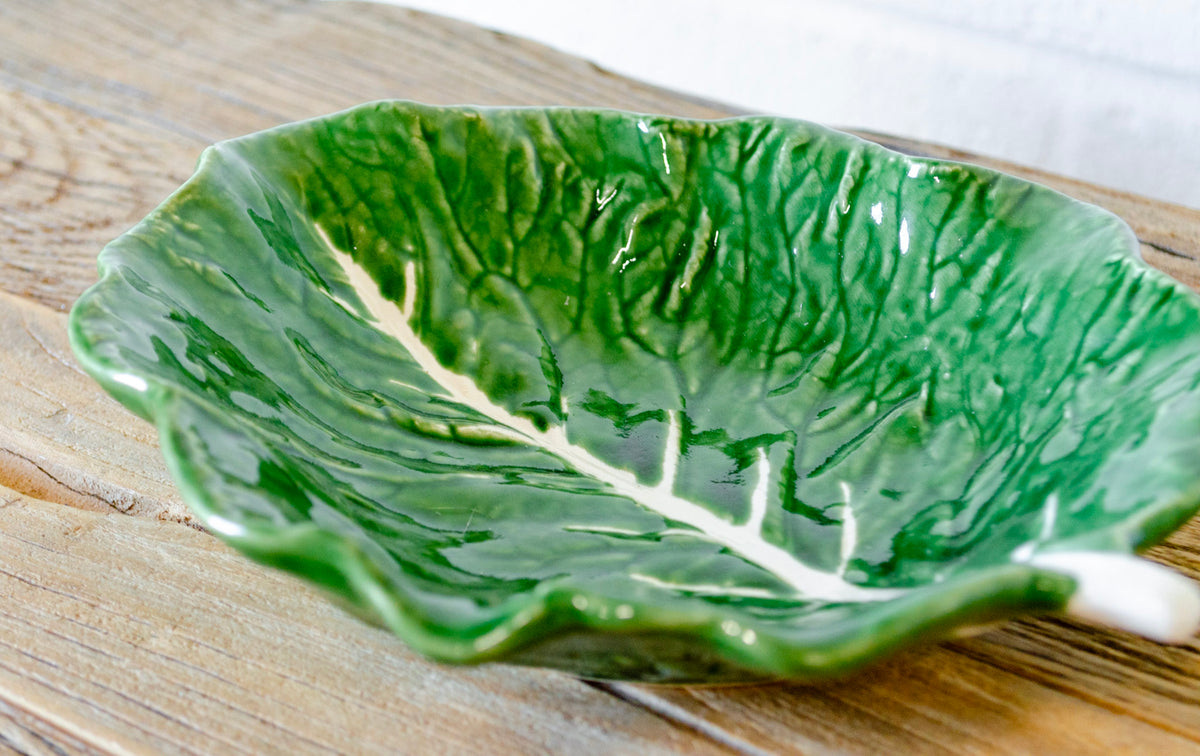 Funky Hand-Painted Stoneware Cabbage Bowl