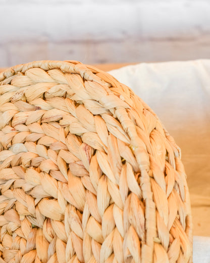 Round Cotton Lined Water Hyacinth Basket