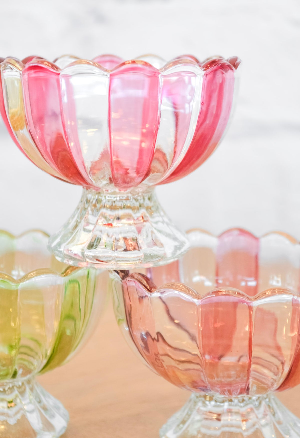 Striped Pedestal Candy Dish