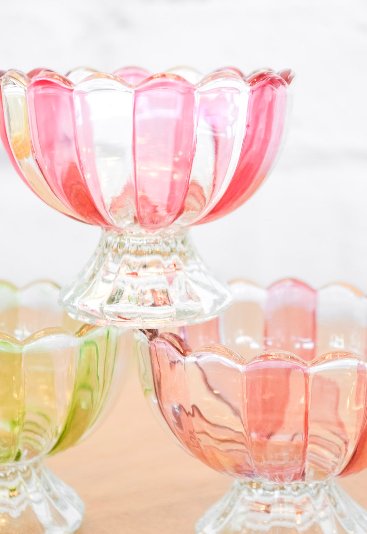 Striped Pedestal Candy Dish