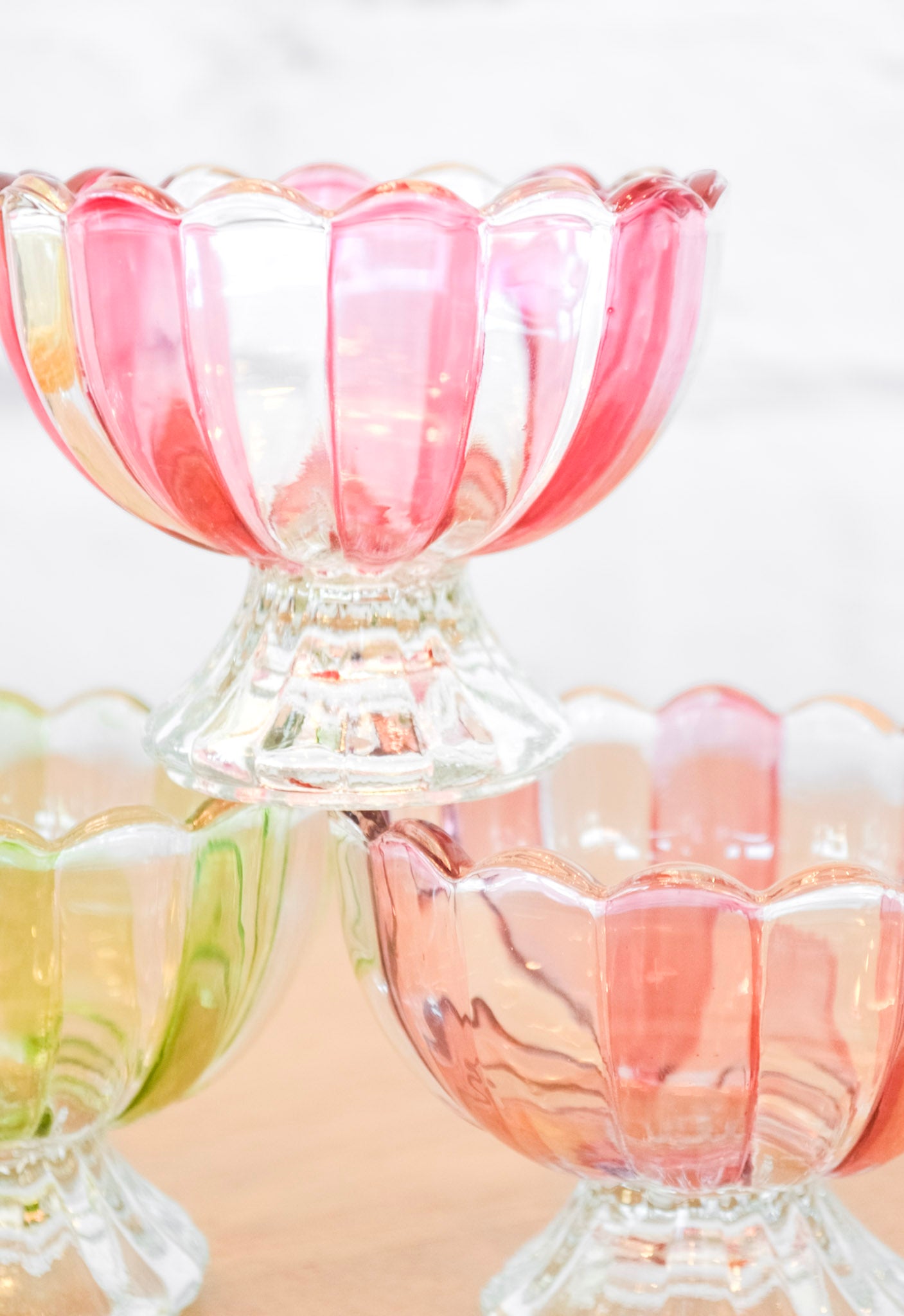 Striped Pedestal Candy Dish