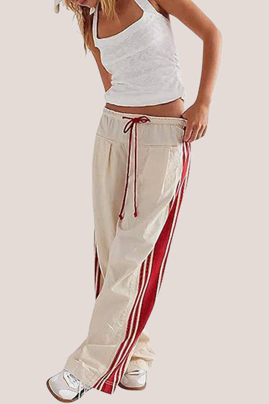 Sporty Side-Striped Casual Pants