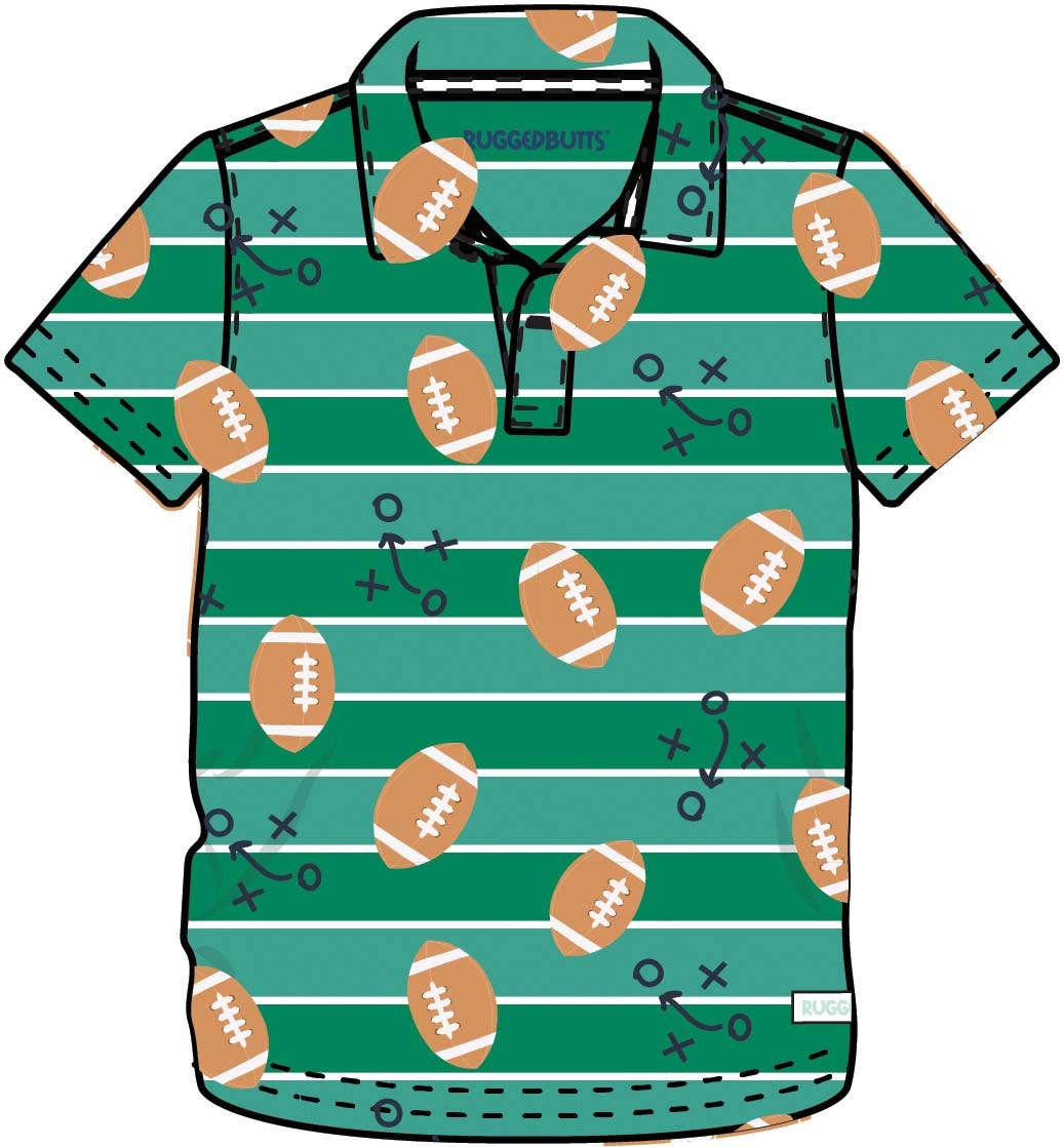 Boys Tackles & Touchdowns Football Knit Short Sleeve Performance Polo