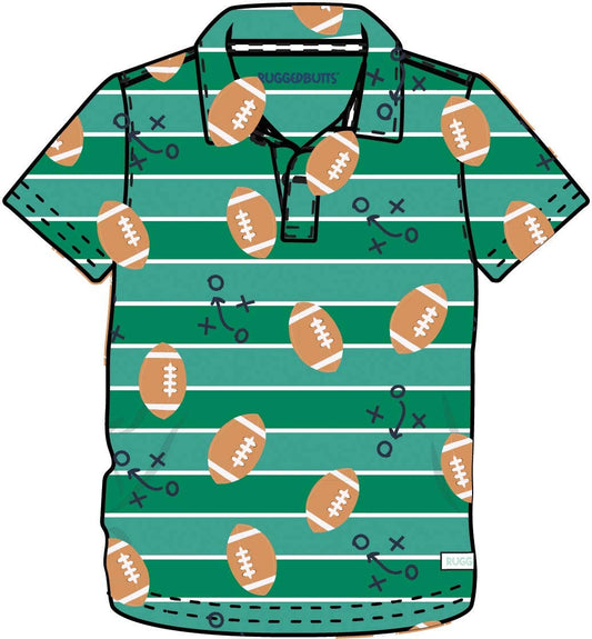 Boys Tackles & Touchdowns Football Knit Short Sleeve Performance Polo