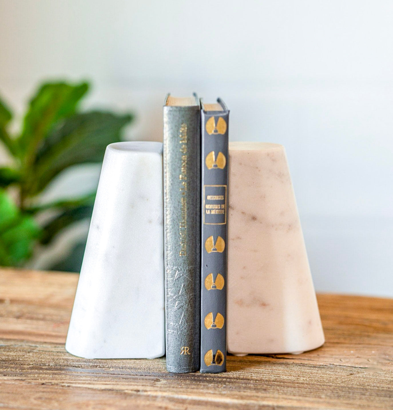 White Marble Bookends