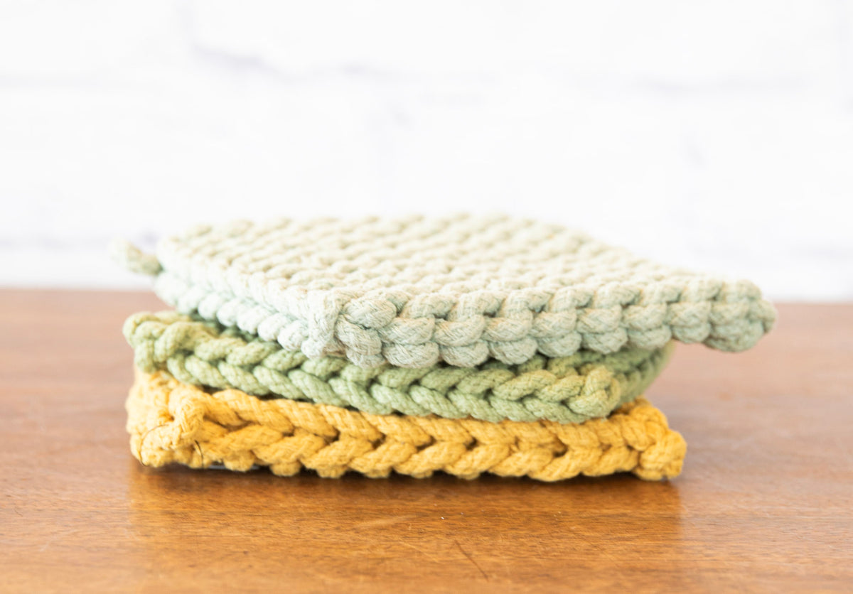 Earth & Meadow Crochet Pot Holders