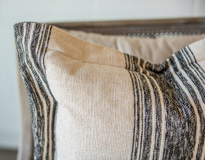 Chandler Black & White Striped Pillow
