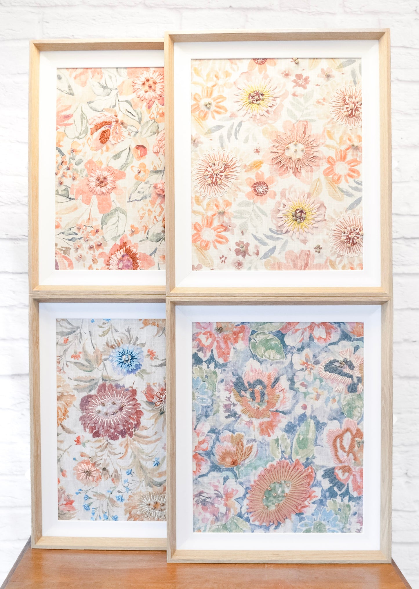 Linen Textured Floral Wall Art