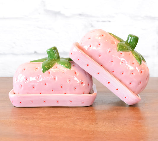 Ceramic Strawberry Butter Dish