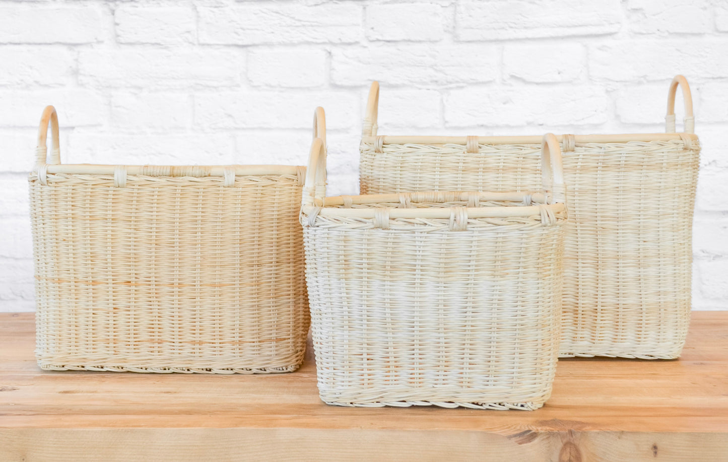 Square Rattan Basket w/ Handles