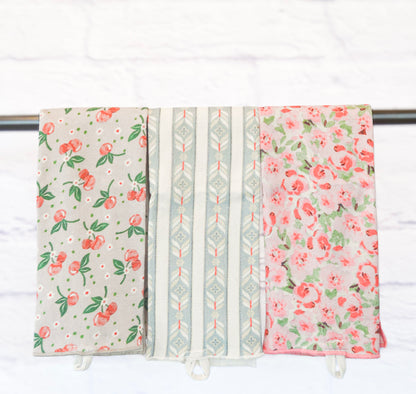 Stitched Edge Botanical Tea Towel
