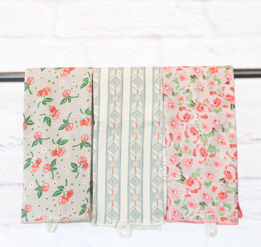Stitched Edge Botanical Tea Towel