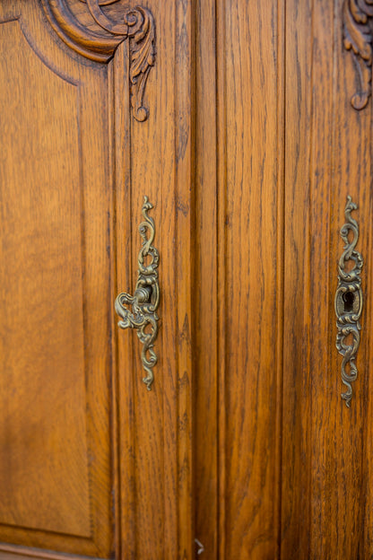 Louis XV Style Parquetry Top Oak Sideboard