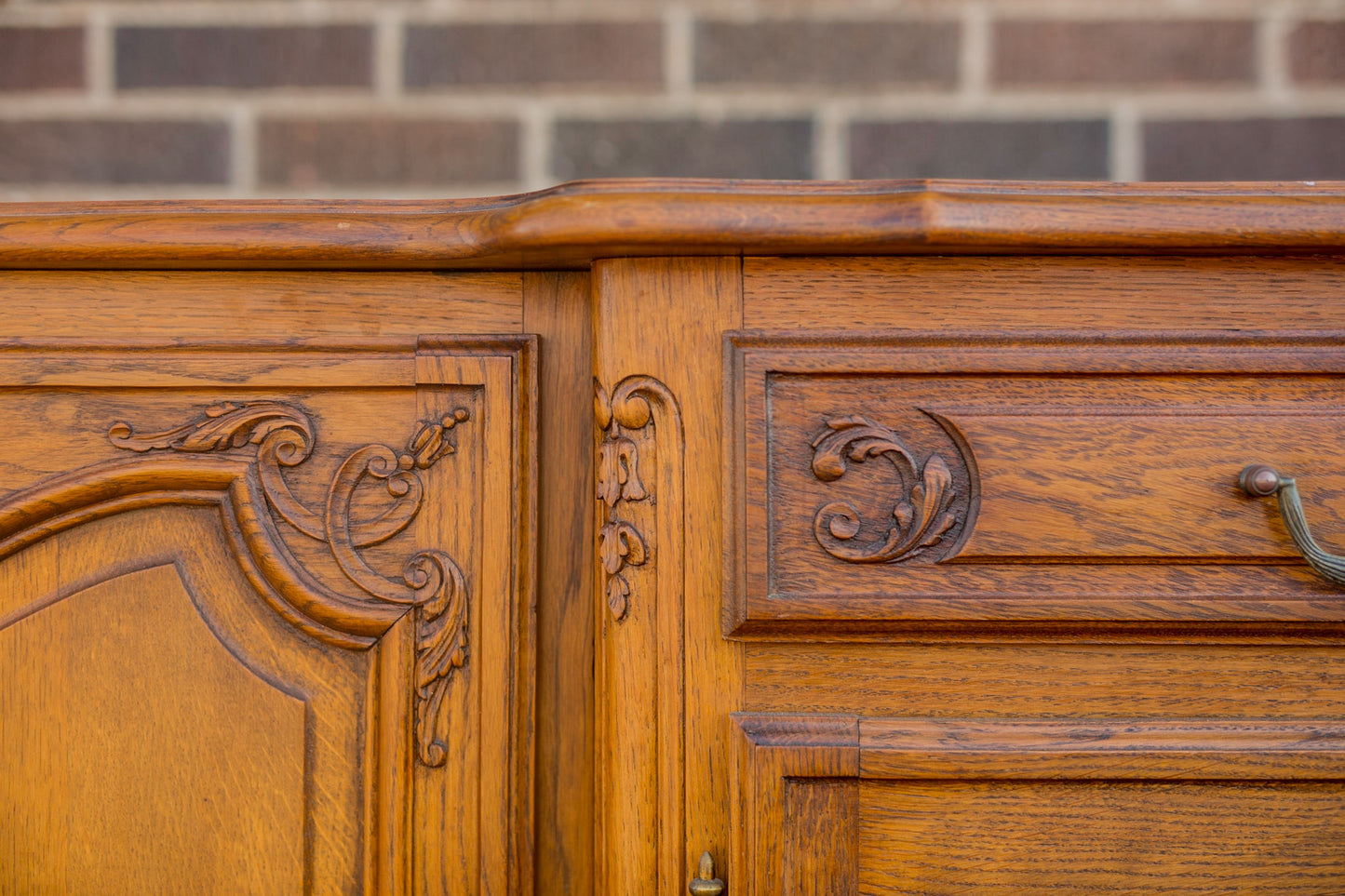 Louis XV Style Parquetry Top Oak Sideboard