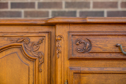 Louis XV Style Parquetry Top Oak Sideboard