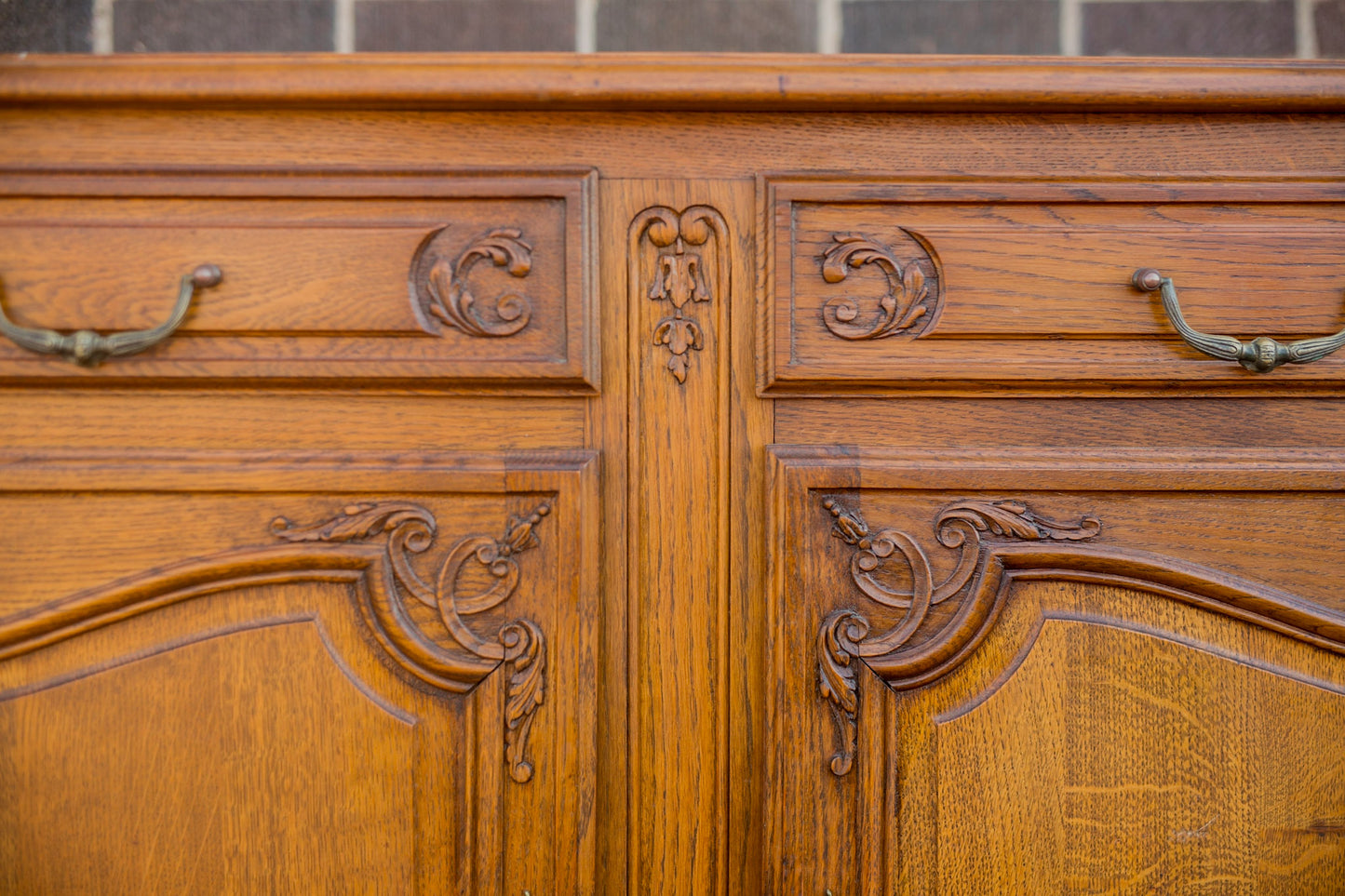 Louis XV Style Parquetry Top Oak Sideboard