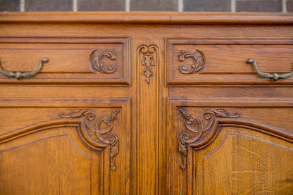 Louis XV Style Parquetry Top Oak Sideboard