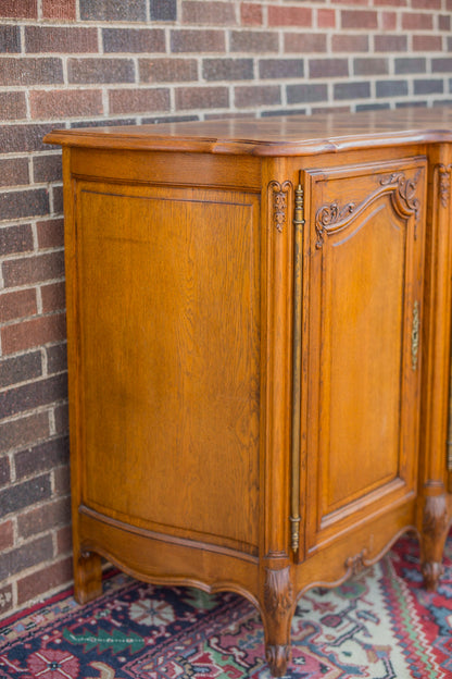 Louis XV Style Parquetry Top Oak Sideboard