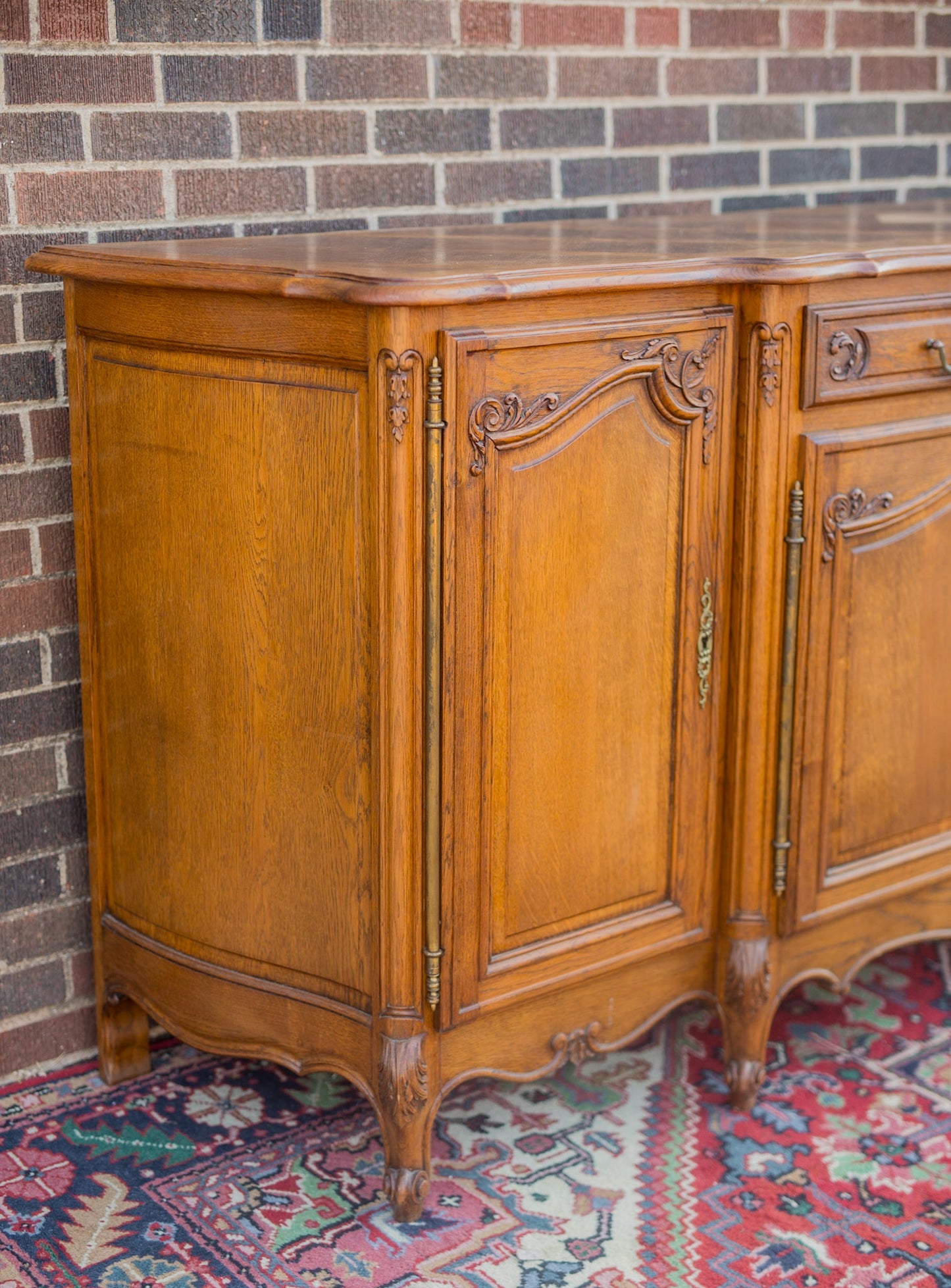 Louis XV Style Parquetry Top Oak Sideboard