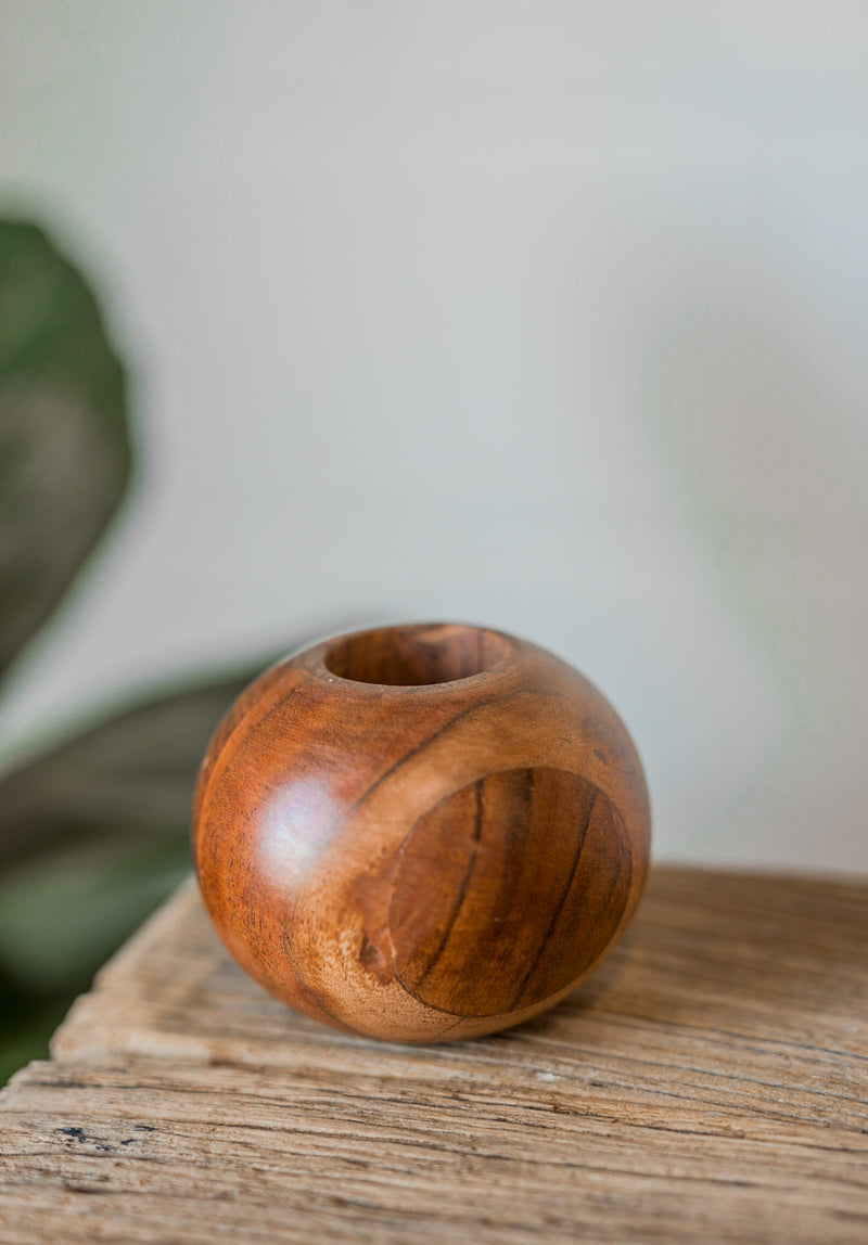 Delilah Round Acacia Wood Vessel