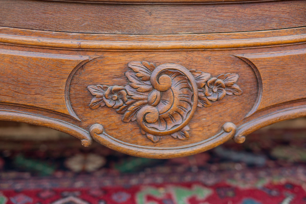 Louis XV Style Beveled Mirrored Oak Armoire