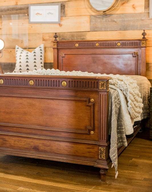 Louis Phillipe Style Columned Mahogany Bed