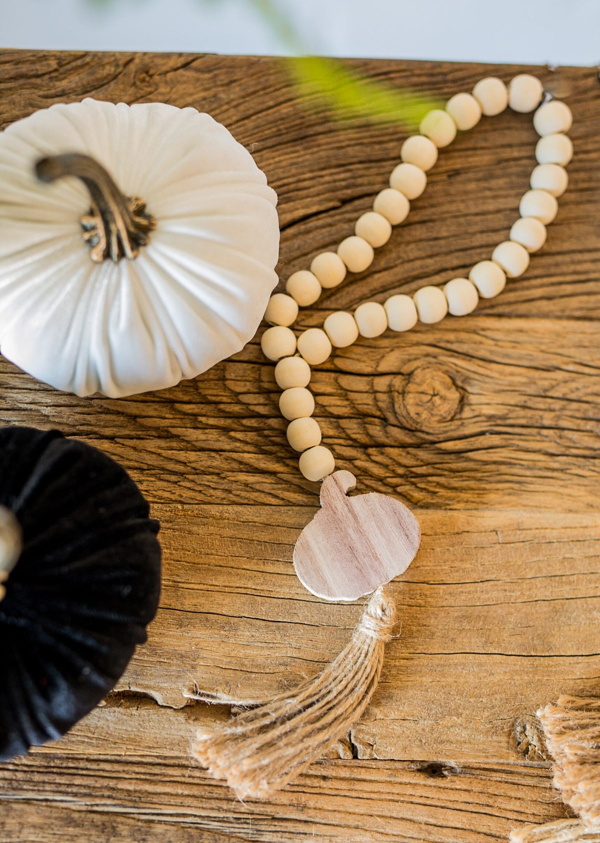 Autumn Icon Paulownia Wood Bead Garland