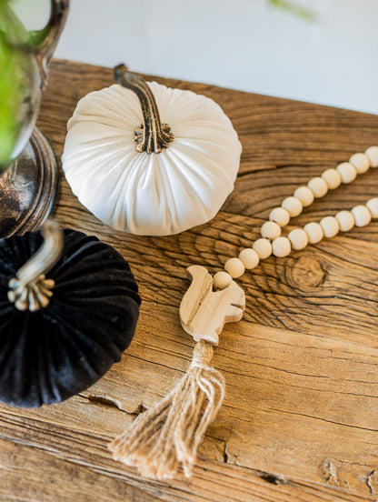 Autumn Icon Paulownia Wood Bead Garland