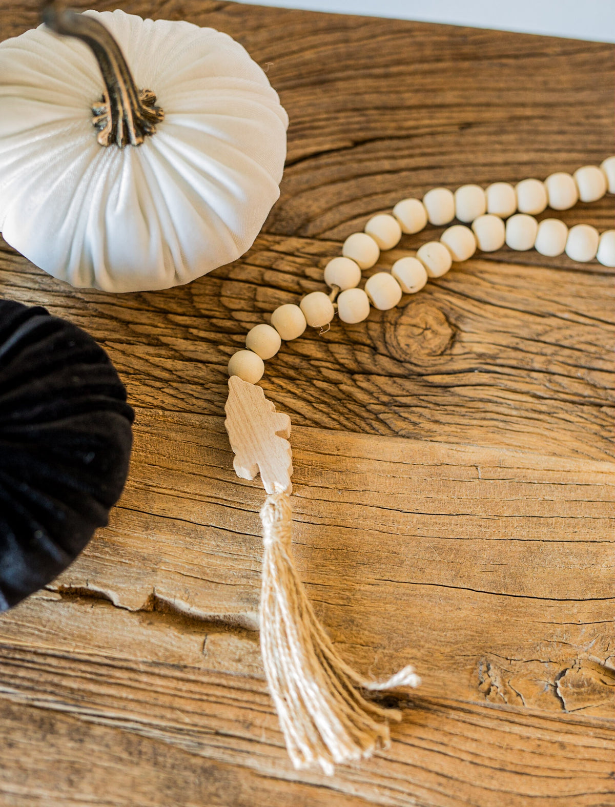 Autumn Icon Paulownia Wood Bead Garland