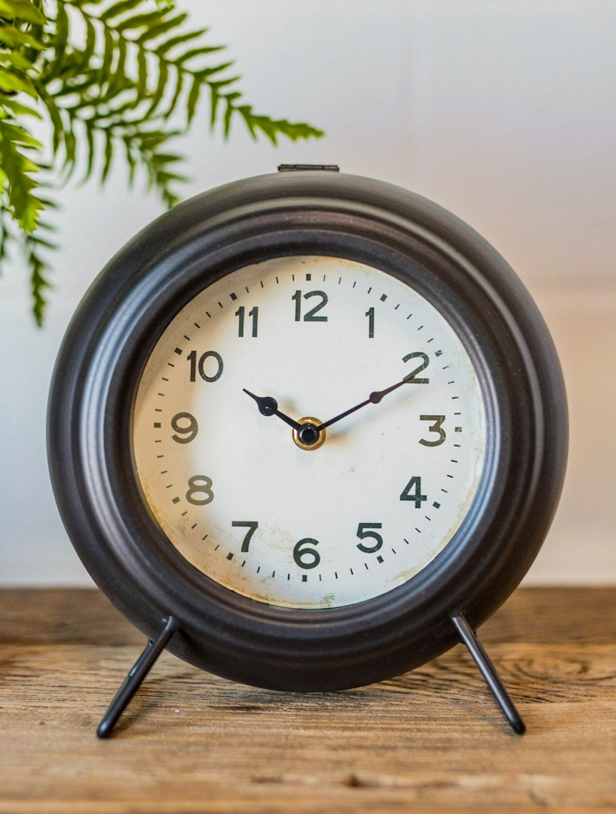 Vintage-Inspired Metal Mantel Clock