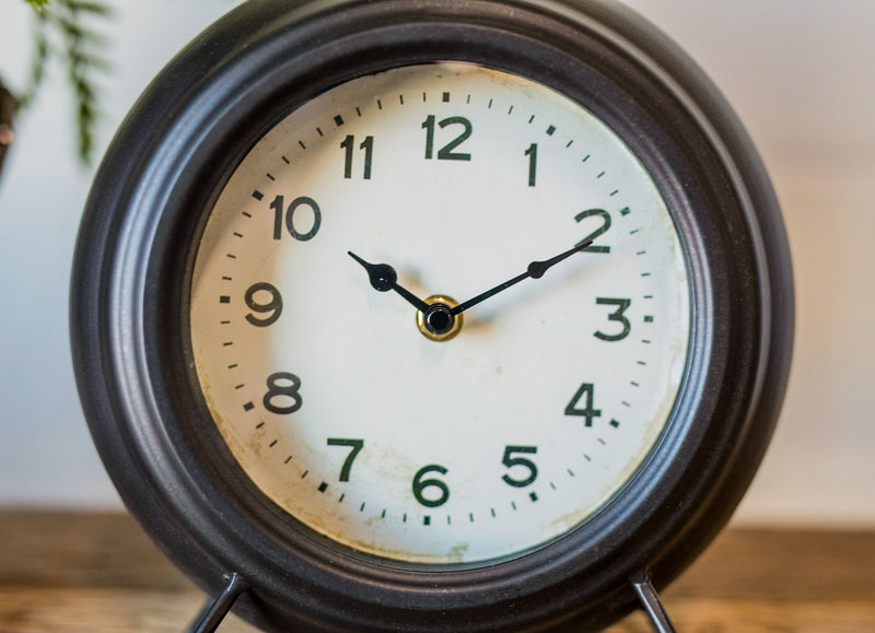 Vintage-Inspired Metal Mantel Clock