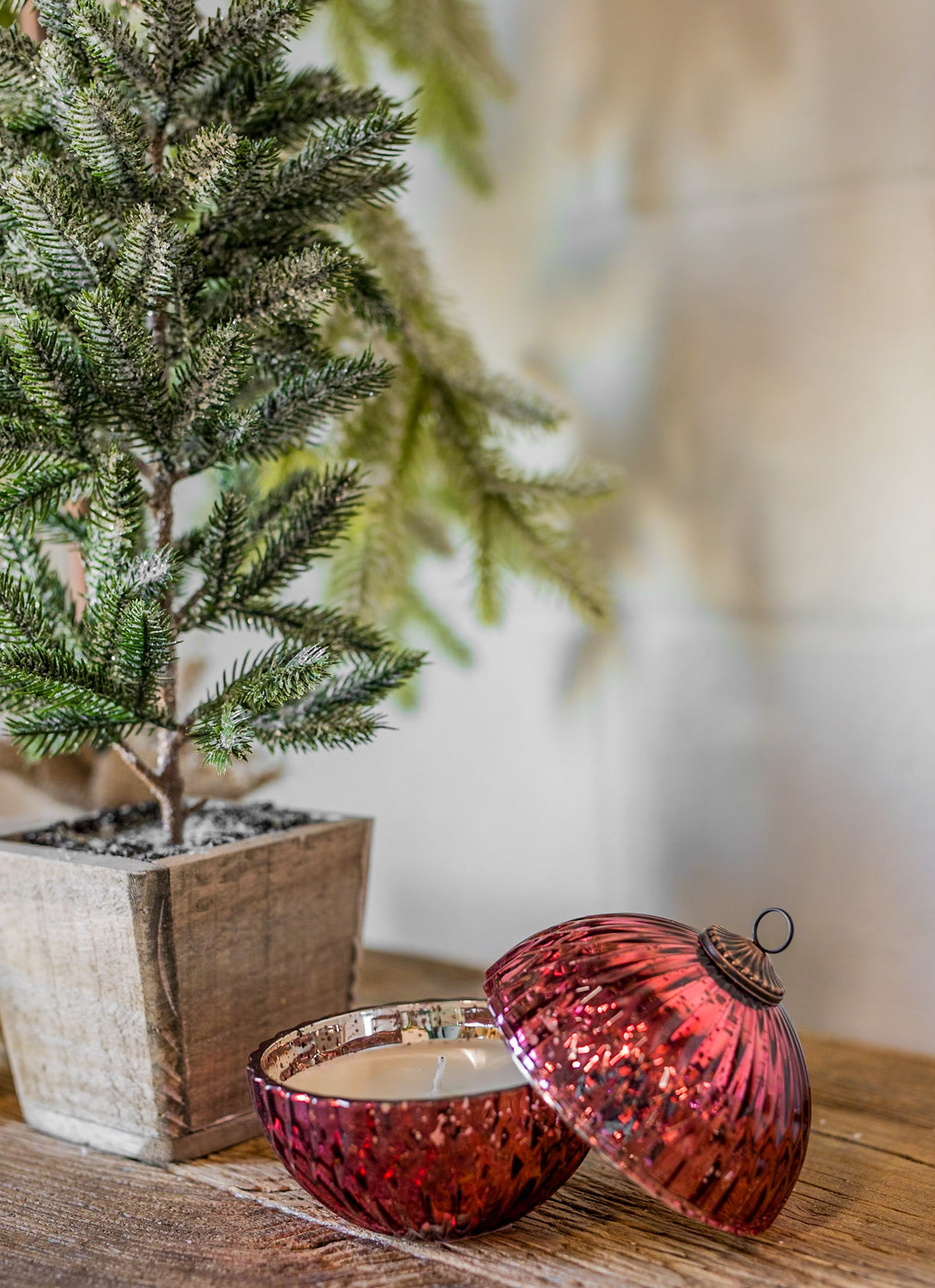 Mercury Glass Ornament Candle