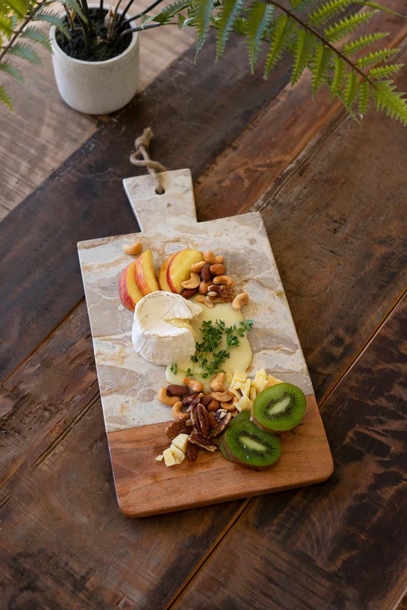 Natural Marble & Wood Cheese Board