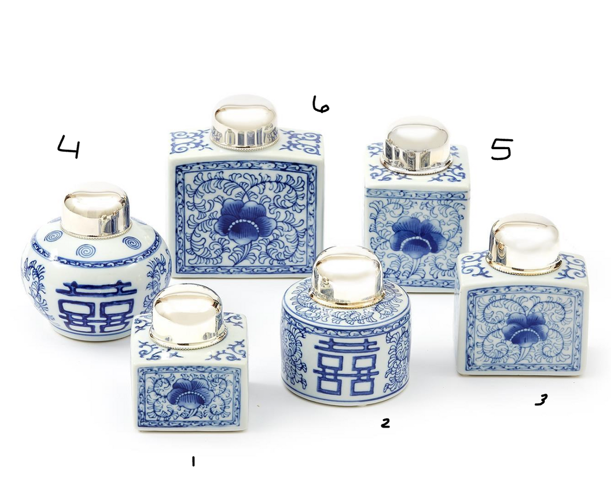 Empire Blue & White Lidded Jar