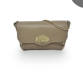 small leather stud crossbody-beige