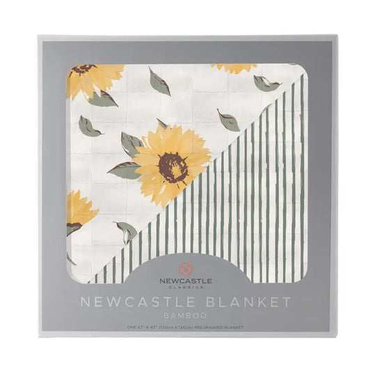 Sunflower Farm and Sage Green Stripe Newcastle Blanket