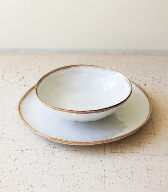 Off-White Ceramic Dinnerware Set