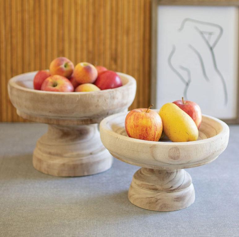 Turned Wood Footed Bowl