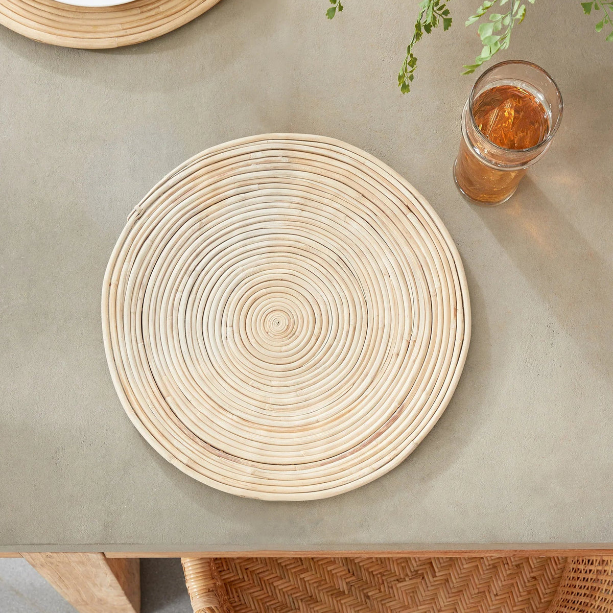 Classic Round Cane Rattan Placemat