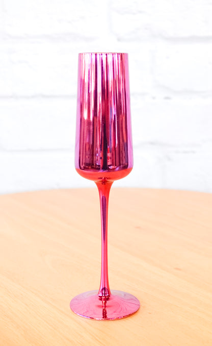 Colorful Fluted Chrome Drinkware