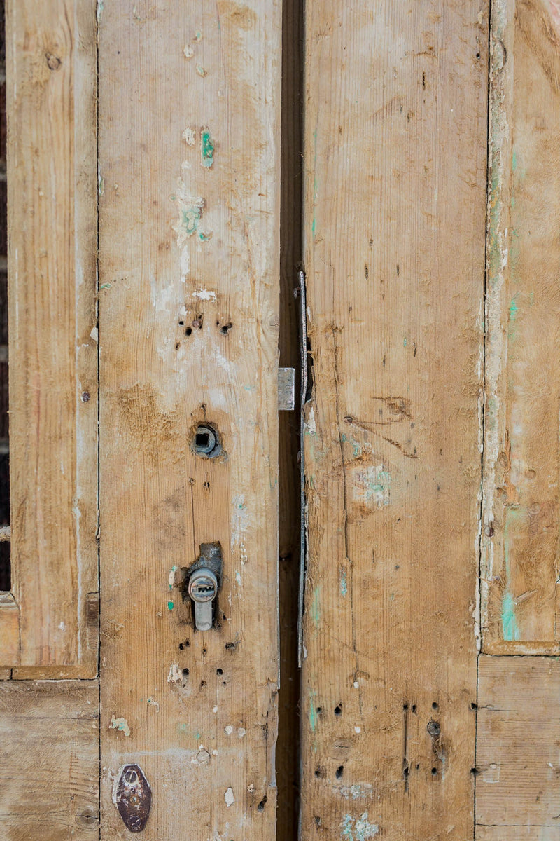 Silon - Primitive Iron Inset Egyptian Wooden Doors