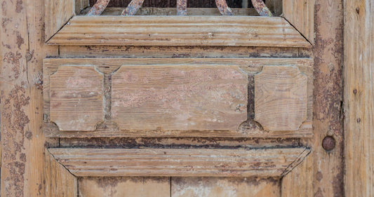 Sima - Primitive Iron Inset Egyptian Wooden Doors