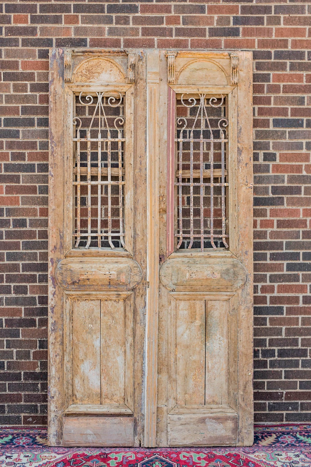 Minya - Primitive Iron Inset Egyptian Wooden Doors