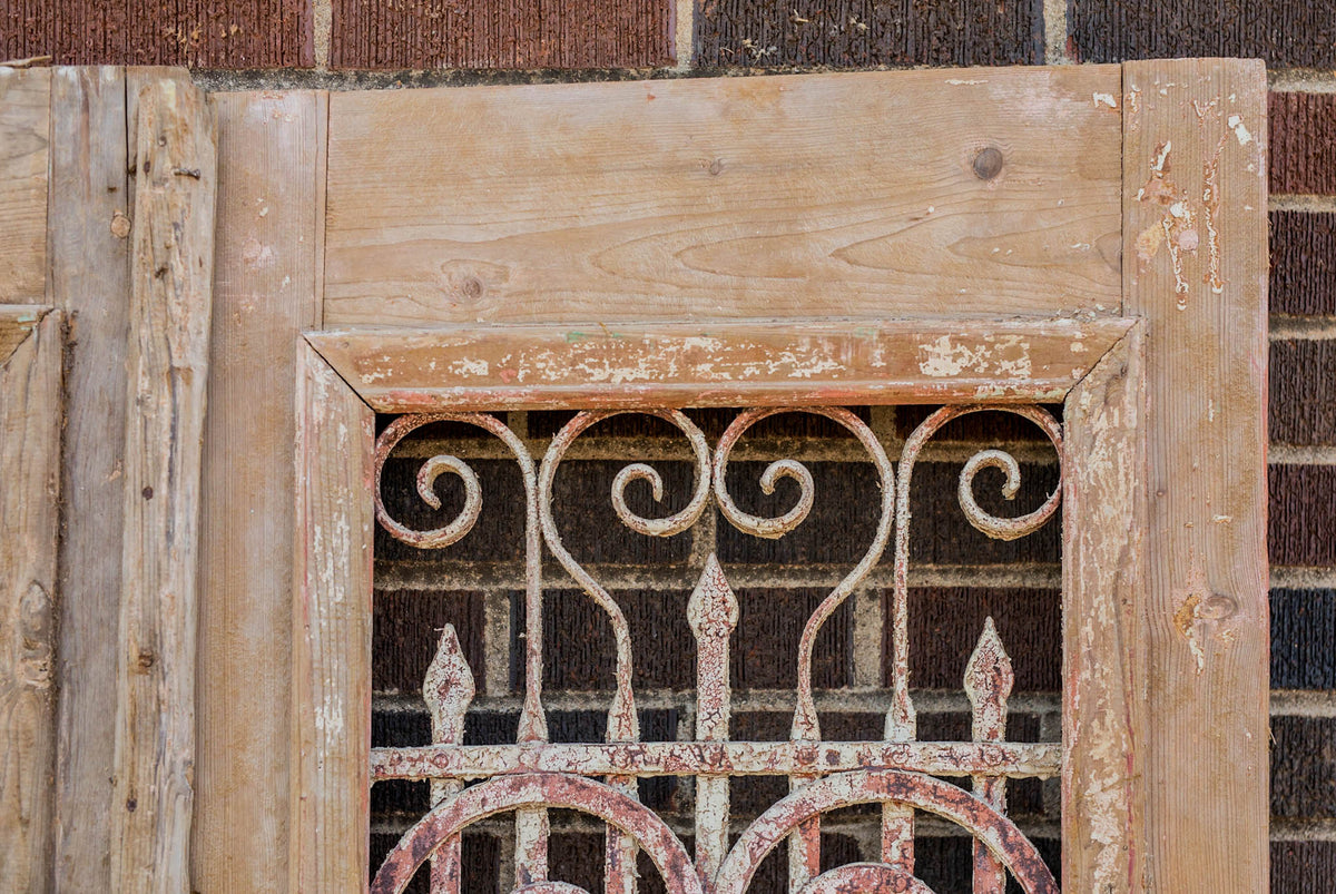 Avi - Primitive Iron Inset Egyptian Wooden Doors
