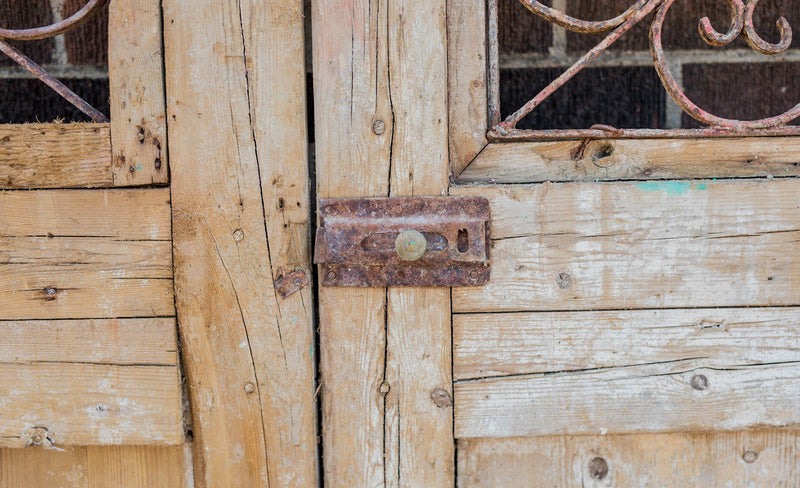 Dari - Primitive Iron Inset Egyptian Wooden Doors