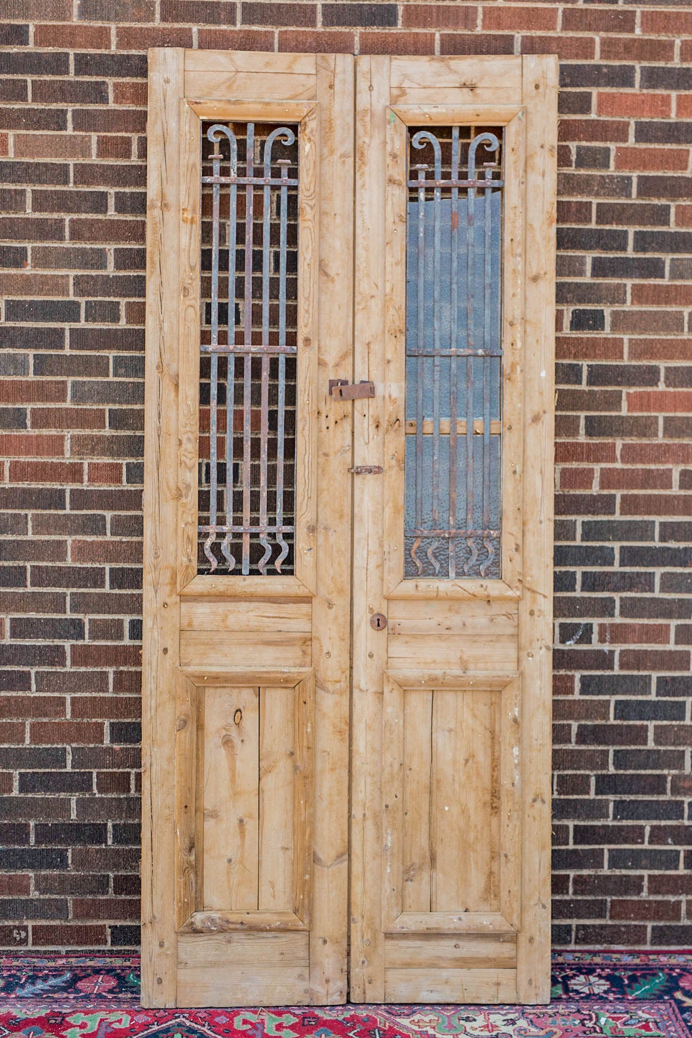 Lian - Primitive Iron Inset Egyptian Wooden Doors