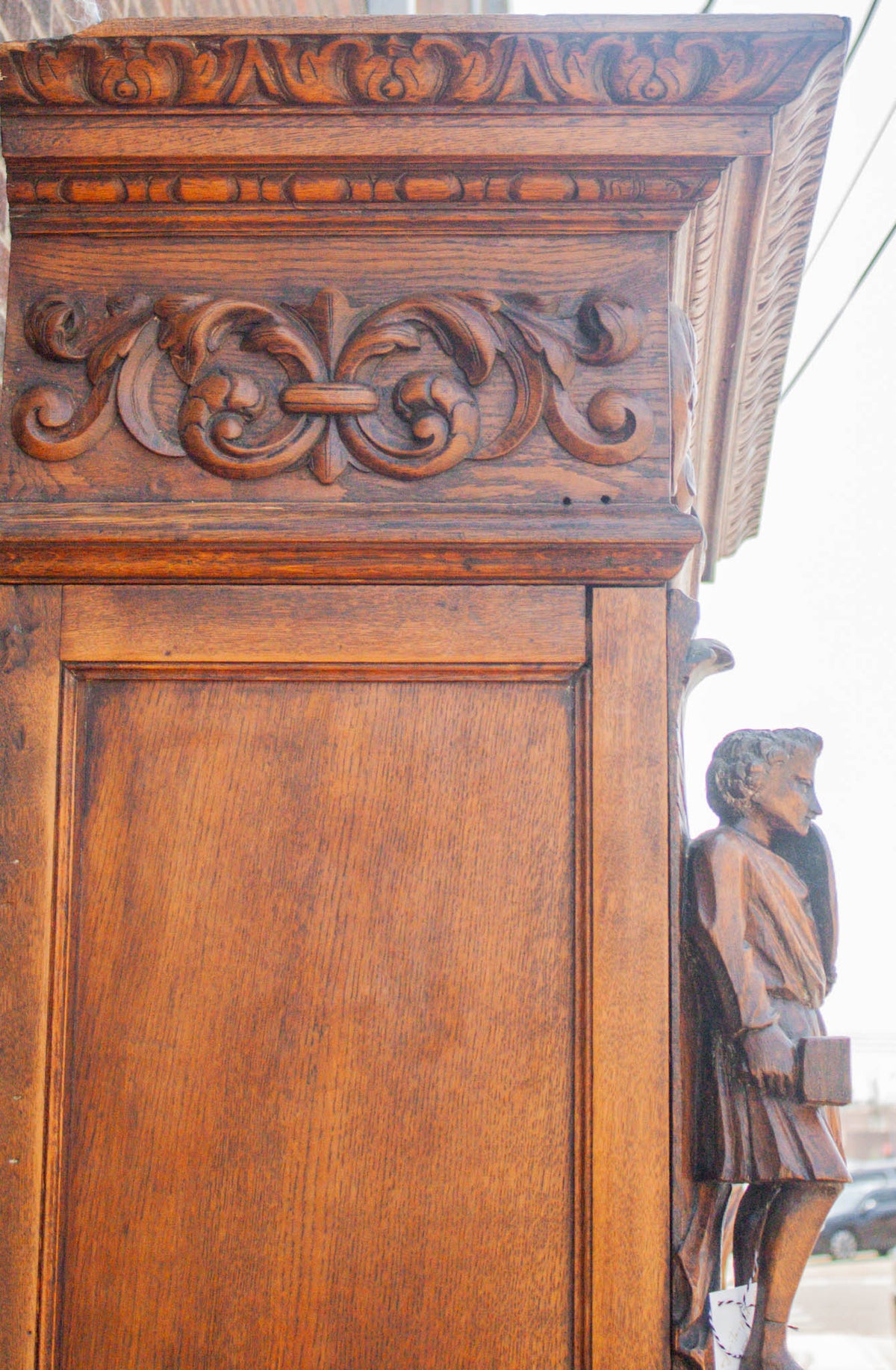 Ornate Carved Louis XIII Style Oak Bookcase
